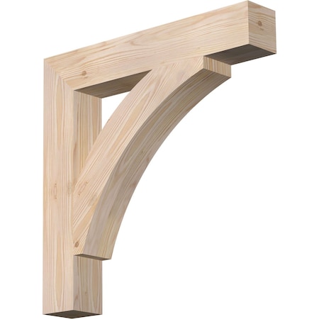 Ekena Millwork Thorton Block Smooth Bracket, Douglas Fir, 3 1/2"W x 22"D x 22"H BKT04X22X22THR05SDF